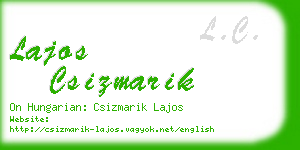 lajos csizmarik business card